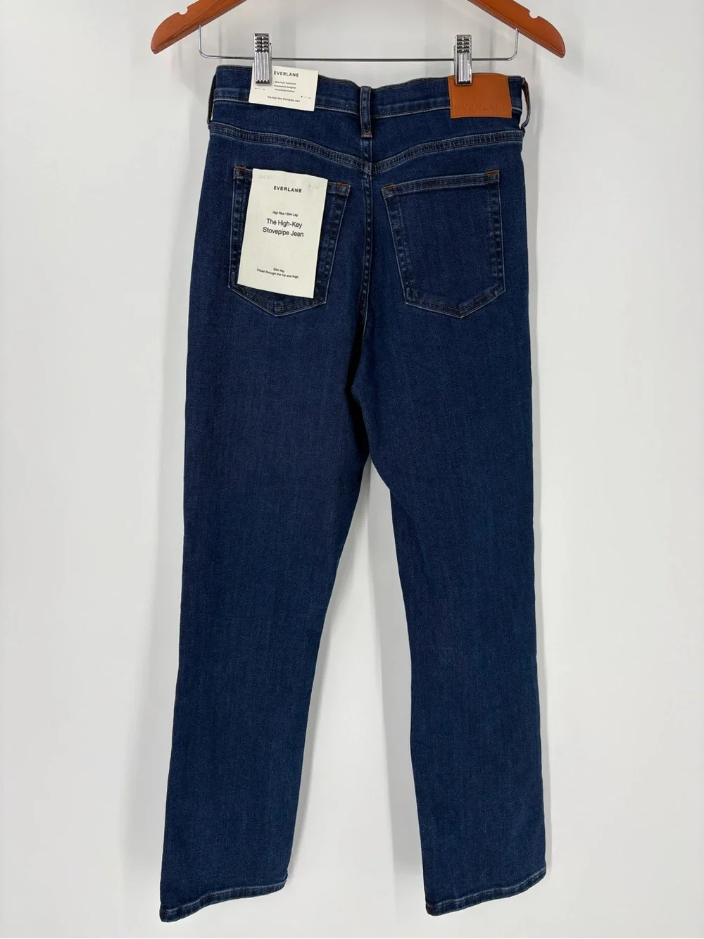 Everlane The High Key Stovepipe Jean High Rise Slim Leg Dark Wash NWT Size 26R